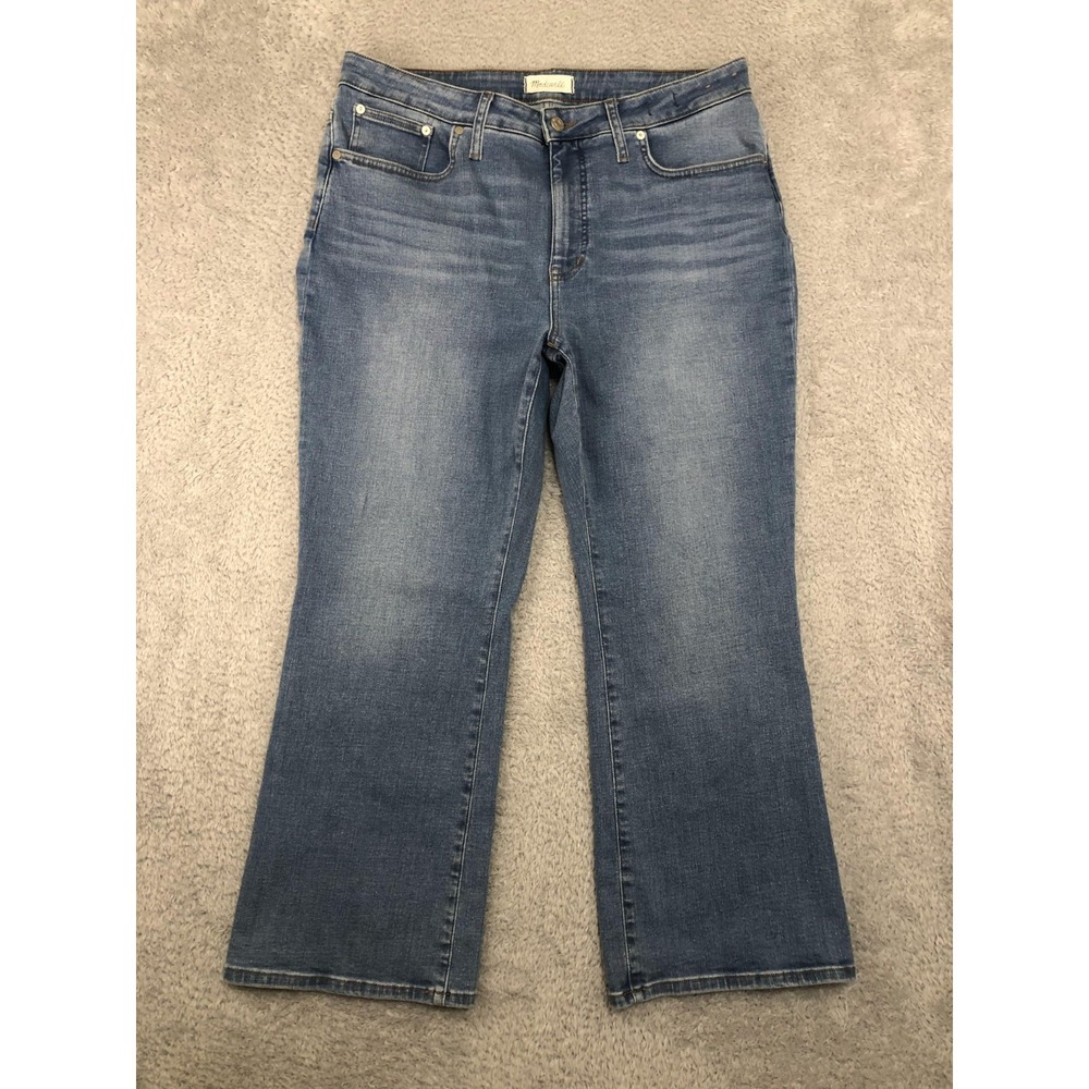 Madewell Jeans Women's 35x26.5 (Tag 32) Blue Kick Out Mid Rise Denim